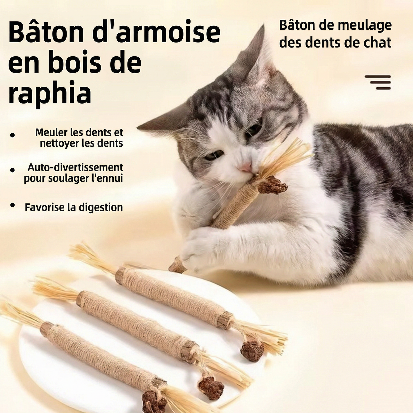 Bâtonnets à mâcher naturels pour chats